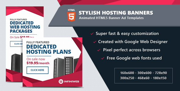 Stylish Hosting Banners - HTML5 Animated Ad Templates GWD icon
