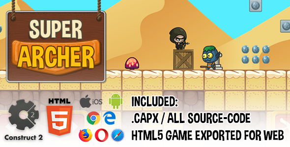 Super Archer HTML5 Platform Game - Construct 2 (.capx + source-code) icon