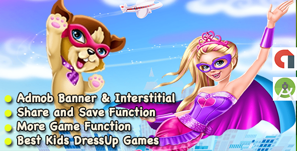 Super Girl Dress Up Game For Kids + Android + Ready For Publish icon