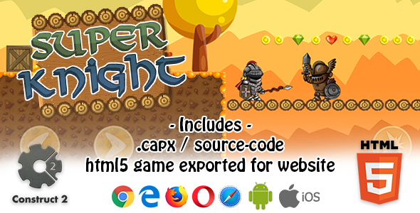 Super Knight HTML5 Platform Game - Construct 2 (.capx + html5 Source-code) icon