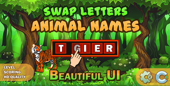 Swap Letters - Animal Names (Construct 2 | Construct 3 | HTML5 Game) icon