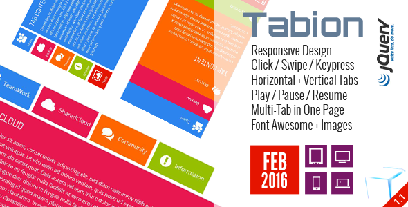 Tabion jQuery - Modern Responsive Tab Accordion icon