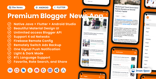 The News - Premium Blogger News App ( Android & Flutter ) 2.0 icon