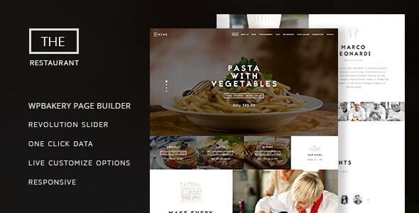 The Restaurant - Restauranteur and Catering One Page Theme icon
