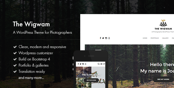 The Wigwam - A Responsive Photography WordPress Theme icon