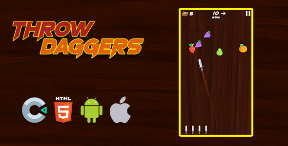Throw Daggers - Construct 3, HTML5, Full Game, c3p icon