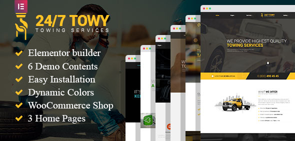 Towy - Emergency Auto Towing and Roadside Assistance Service WordPress theme icon