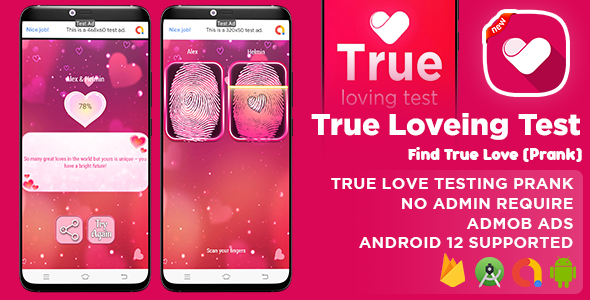 True loving test - Find True Love Prank | Love Test Calculator Prank - Real Love Test icon