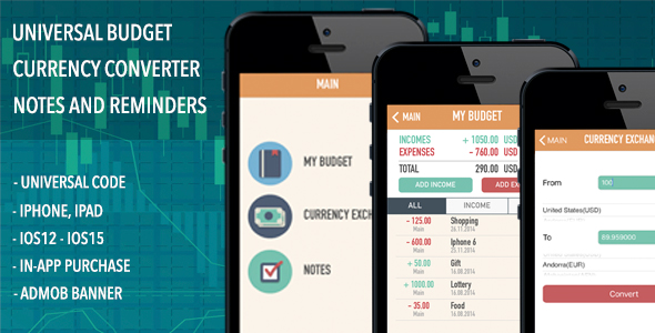 Universal Budget, Currency Converter, Notes & Reminders icon