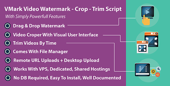 VMark Video Watermark - Crop - Trim PHP Script icon