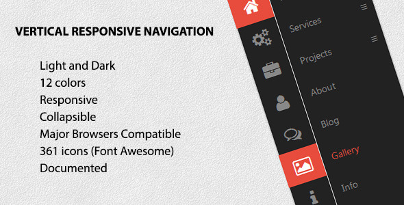 Vertical Responsive Navigation icon