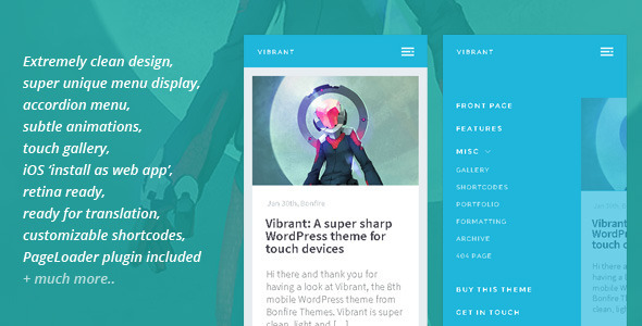 Vibrant: A Super Sharp WordPress Mobile Theme icon