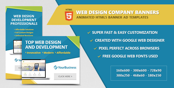 Web Design Company Banners - HTML5 Animated icon
