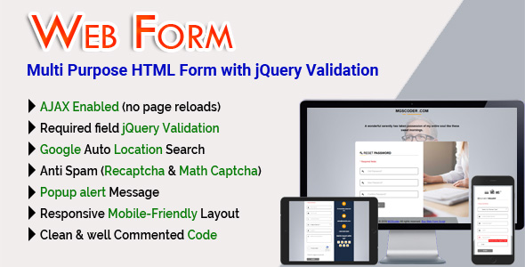 Web Form - Multi Purpose HTML Form with jQuery Validation icon