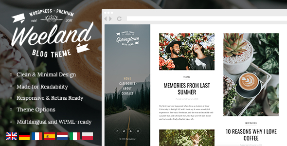 Weeland - Masonry Lifestyle WordPress Blog Theme icon
