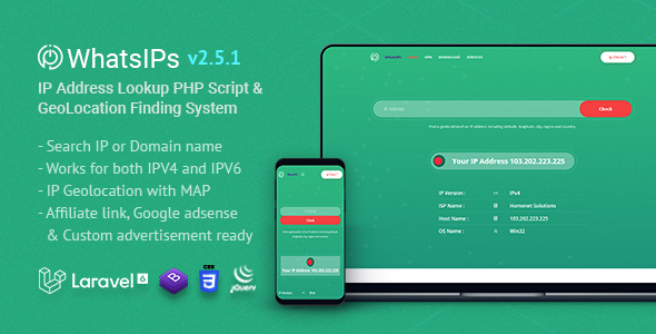 WhatsIPs | IP Address Lookup PHP Script icon