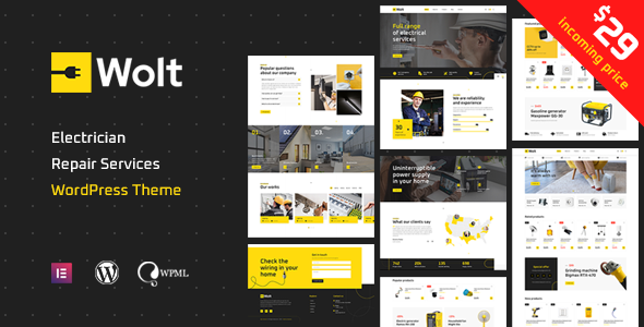 Wolt - Electrician Repair Services & Lighting Store WordPress Theme icon