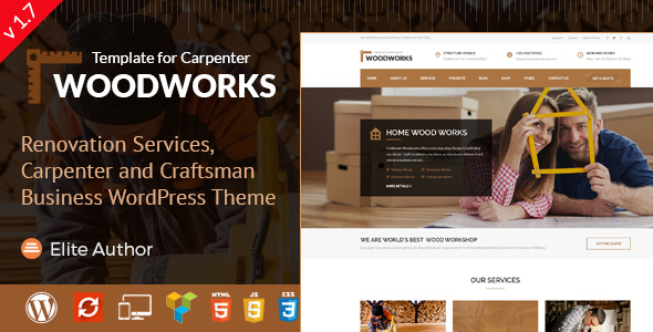 Wood Works - Carpenter and Craftsman Business WordPress Theme icon
