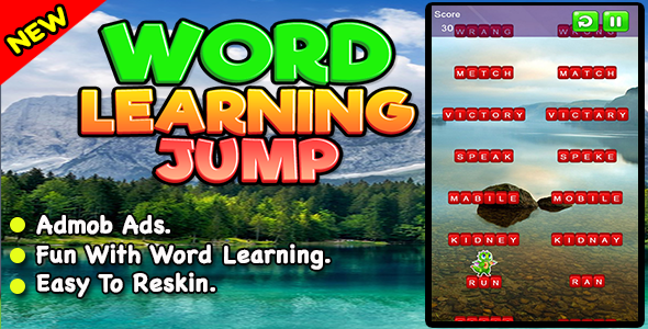 Word Learning Jump + Best Android Puzzle With Learning Game + Ready For Publish icon