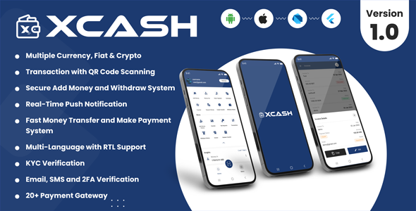 XCash - Cross Platform Mobile Wallet Application | User App Flutter  Mobile Full Applications