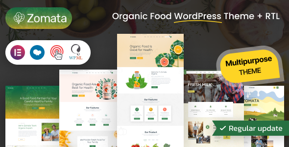 Zomata - Organic Food WordPress Theme + RTL icon
