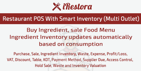 iRestora - Restaurant POS with Smart Inventory (Multi Store) icon