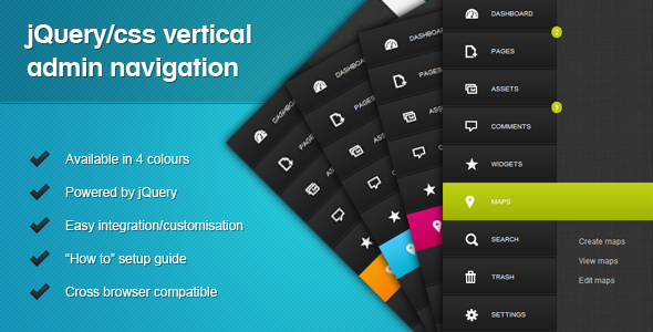 jQuery/CSS Vertical Admin Navigation icon