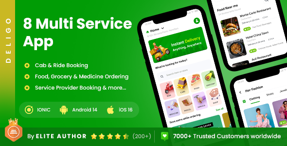 8 in 1 multi-service App Ecommerce, Cab Booking & Handyman App | DeliGo IONIC icon