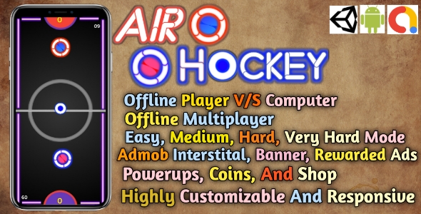 Air Hockey Game with Powerups and Coins, Admob Integrated icon