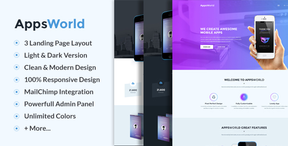 AppsWorld - Responsive App Landing Page Theme icon