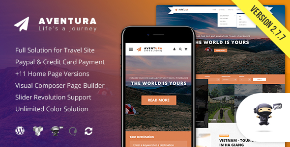Aventura - Travel & Tour Booking System WordPress Theme icon