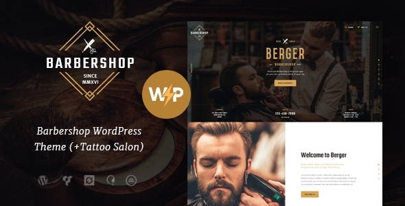 Berger | Barbershop and Hairdresser + Tattoo Salon WordPress Theme icon