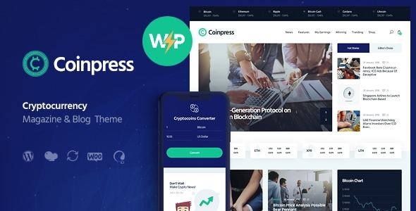 Coinpress | ICO Cryptocurrency Magazine & Blog WordPress Theme icon