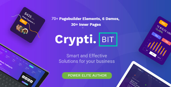 CryptiBIT - Technology, Cryptocurrency, ICO/IEO Landing Page WordPress theme icon