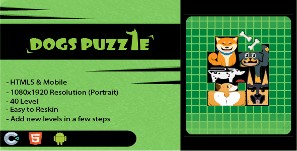 Dogs Puzzle - Block Puzzle Game | CONSTRUCT 3 | HTML5 | MOBILE | C3P | APK icon