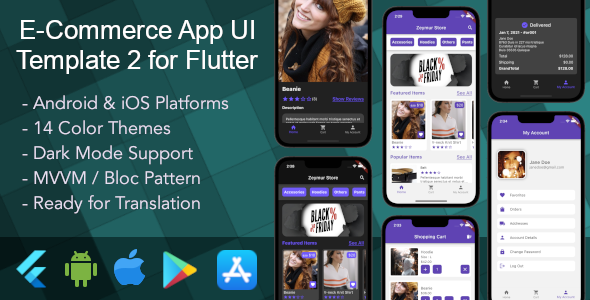 E-Commerce App UI Template 2 for Flutter image