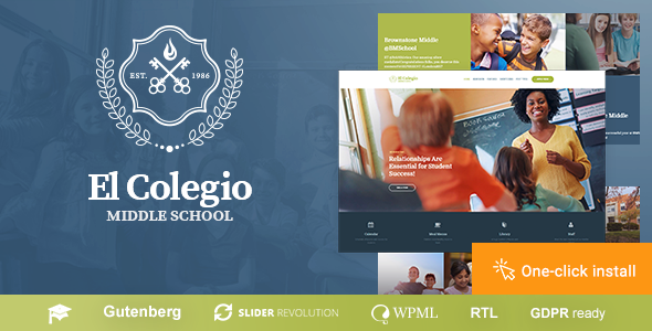 El Colegio - School & Education WP Theme with LMS icon
