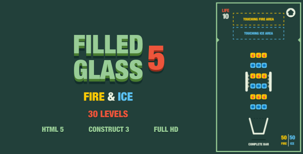 Filled Glass 5 Fire & Ice - HTML5 Game (Construct3) icon