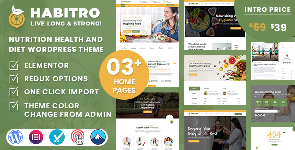 Habitro - Nutrition Health and Diet WordPress Theme icon
