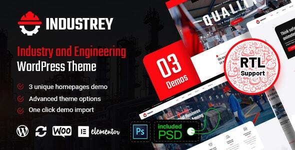 Industrey - Industry & Engineer WordPress Theme + RTL icon