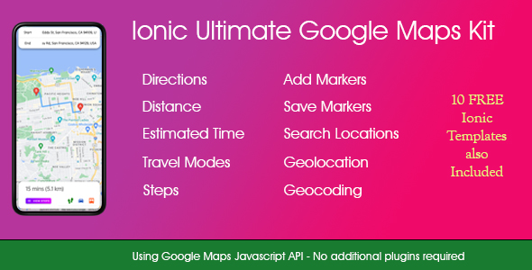Ionic Angular Ultimate Google Maps Kit