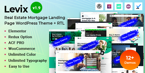 Levix - Real Estate & Mortgage WordPress Theme icon