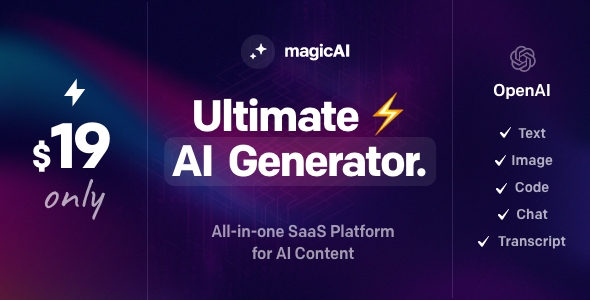 MagicAI - OpenAI Content, Text, Image, Chat, Code Generator as SaaS icon