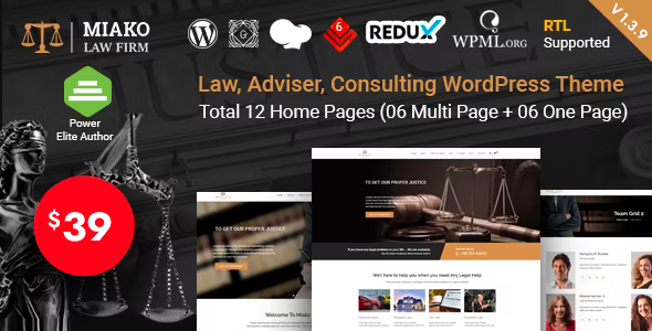 Miako - Lawyer & Law Firm WordPress Theme icon