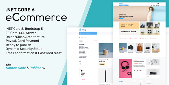 .NET Core 6 MVC Ecommerce Web Apps | EF Core, SQL, Clean Architecture, MediatR, CQRS, Bootstrap 5 icon