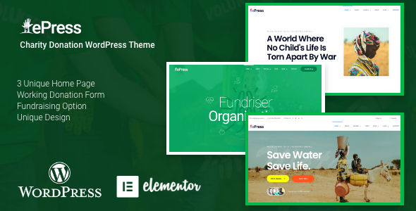Nonprofit Charity WordPress Theme - ePress icon