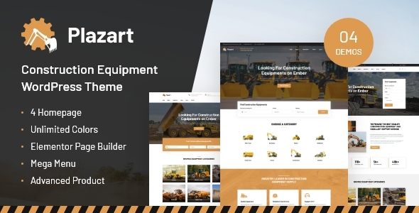 Plazart - Construction Equipment WordPress Theme icon