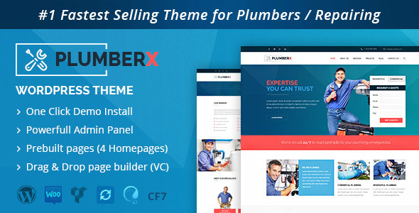 Plumber - Construction and Repairing WordPress Theme icon