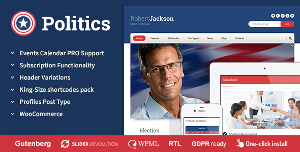 Politics - Election Campaign Political WP Theme icon