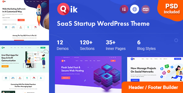 Qik - SaaS Startup WordPress Theme icon